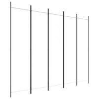 Kamerscherm met 5 panelen 250x200 cm stof wit 2