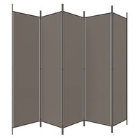 Kamerscherm met 5 panelen 250x200 cm stof antracietkleurig 5