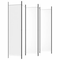 Kamerscherm met 6 panelen 300x200 cm stof wit 5