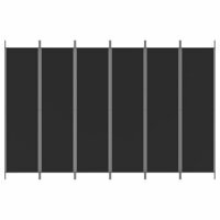 Kamerscherm met 6 panelen 300x200 cm stof zwart 3