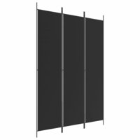 Kamerscherm met 3 panelen 150x220 cm stof zwart 2