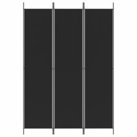 Kamerscherm met 3 panelen 150x220 cm stof zwart 3