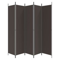 Kamerscherm met 5 panelen 250x220 cm stof bruin 4