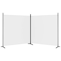 Kamerscherm met 2 panelen 348x180 cm stof wit 4