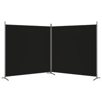 Kamerscherm met 2 panelen 348x180 cm stof zwart 4