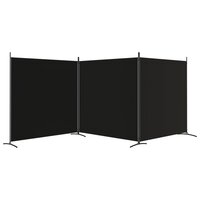Kamerscherm met 3 panelen 525x180 cm stof zwart 4