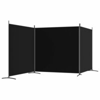 Kamerscherm met 3 panelen 525x180 cm stof zwart 5