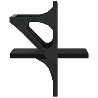 Wandschappen met stangen 2 st 20x25x30 cm zwart 6