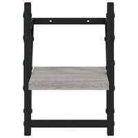Wandschappen met stangen 2 st 20x25x30 cm grijs sonoma eiken 5