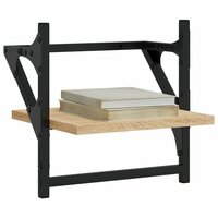 Wandschappen met stangen 2 st 30x25x30 cm sonoma eikenkleurig 3