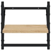 Wandschappen met stangen 2 st 30x25x30 cm sonoma eikenkleurig 5