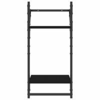 Wandschappen 2-laags met stangen 2 st 30x25x65 cm zwart 5
