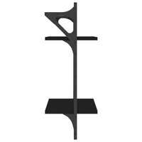 Wandschappen 2-laags met stangen 2 st 30x25x65 cm zwart 6