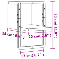 Wandschap met stang 20x25x30 cm zwart 8