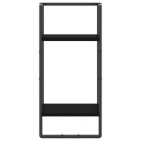 Wandschap met stang 30x25x65 cm zwart 4
