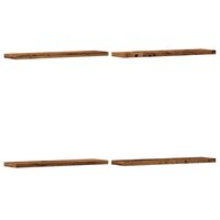 Wandschappen 4 st 40x10x1,5 cm bewerkt hout oud houtkleurig 2