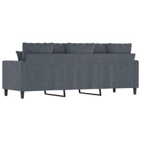 Driezitsbank 180 cm fluweel donkergrijs 5