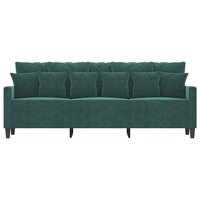 Driezitsbank 180 cm fluweel donkergroen 3