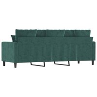Driezitsbank 180 cm fluweel donkergroen 5