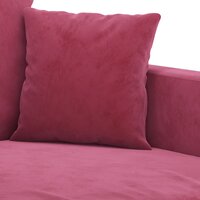 Driezitsbank 180 cm fluweel wijnrood 6
