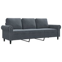 Driezitsbank 180 cm fluweel donkergrijs 2