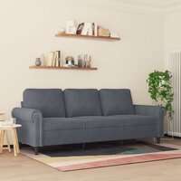 Driezitsbank 180 cm fluweel donkergrijs 3