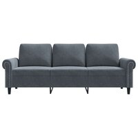 Driezitsbank 180 cm fluweel donkergrijs 4
