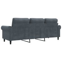 Driezitsbank 180 cm fluweel donkergrijs 6