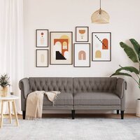 Driezitsbank Chesterfield-stijl stof taupe 3