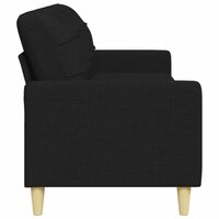 Driezitsbank 210 cm stof zwart 5