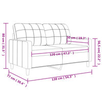 Tweezitsbank 120 cm kunstleer grijs 8