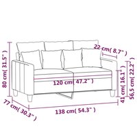 Tweezitsbank 120 cm stof wijnrood 8
