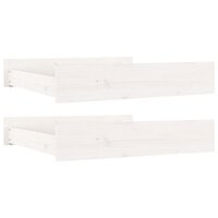 Bedlades 2 st massief grenenhout wit 2