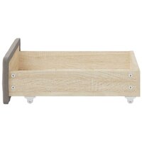 Bedlades 2 st bewerkt hout en stof taupe 5