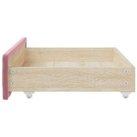 Bedlades 2 st bewerkt hout en fluweel roze 5