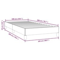 Bedframe zonder matras 100x200 cm stof blauw 9