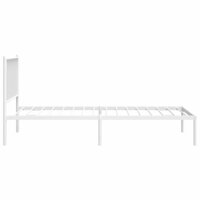 Bedframe met hoofdbord zonder matras metaal wit 75x190 cm 6