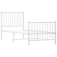 Bedframe met hoofd- en voeteneinde metaal wit 80x200 cm 3