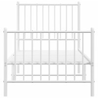 Bedframe met hoofd- en voeteneinde metaal wit 80x200 cm 5