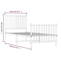 Bedframe met hoofd- en voeteneinde metaal wit 80x200 cm 9