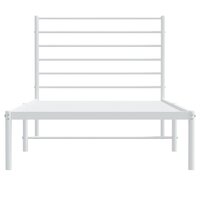 Bedframe met hoofdbord metaal wit 107x203 cm 6