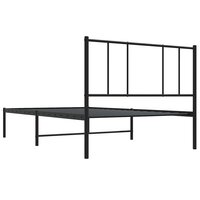 Bedframe met hoofdbord metaal zwart 100x190 cm 8