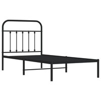 Bedframe met hoofdbord metaal zwart 90x190 cm 3