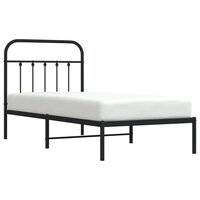 Bedframe met hoofdbord metaal zwart 90x190 cm 5
