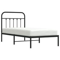 Bedframe met hoofdbord metaal zwart 90x200 cm 5