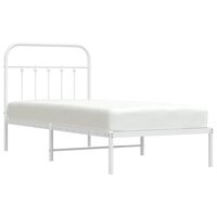 Bedframe met hoofdbord metaal wit 90x190 cm 5