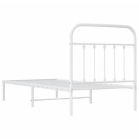 Bedframe met hoofdbord metaal wit 90x190 cm 8