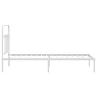 Bedframe met hoofdbord metaal wit 100x190 cm 7