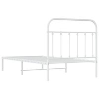 Bedframe met hoofdbord metaal wit 100x190 cm 8