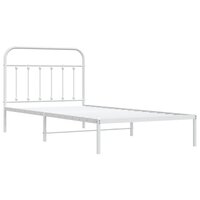 Bedframe met hoofdbord metaal wit 107x203 cm 3